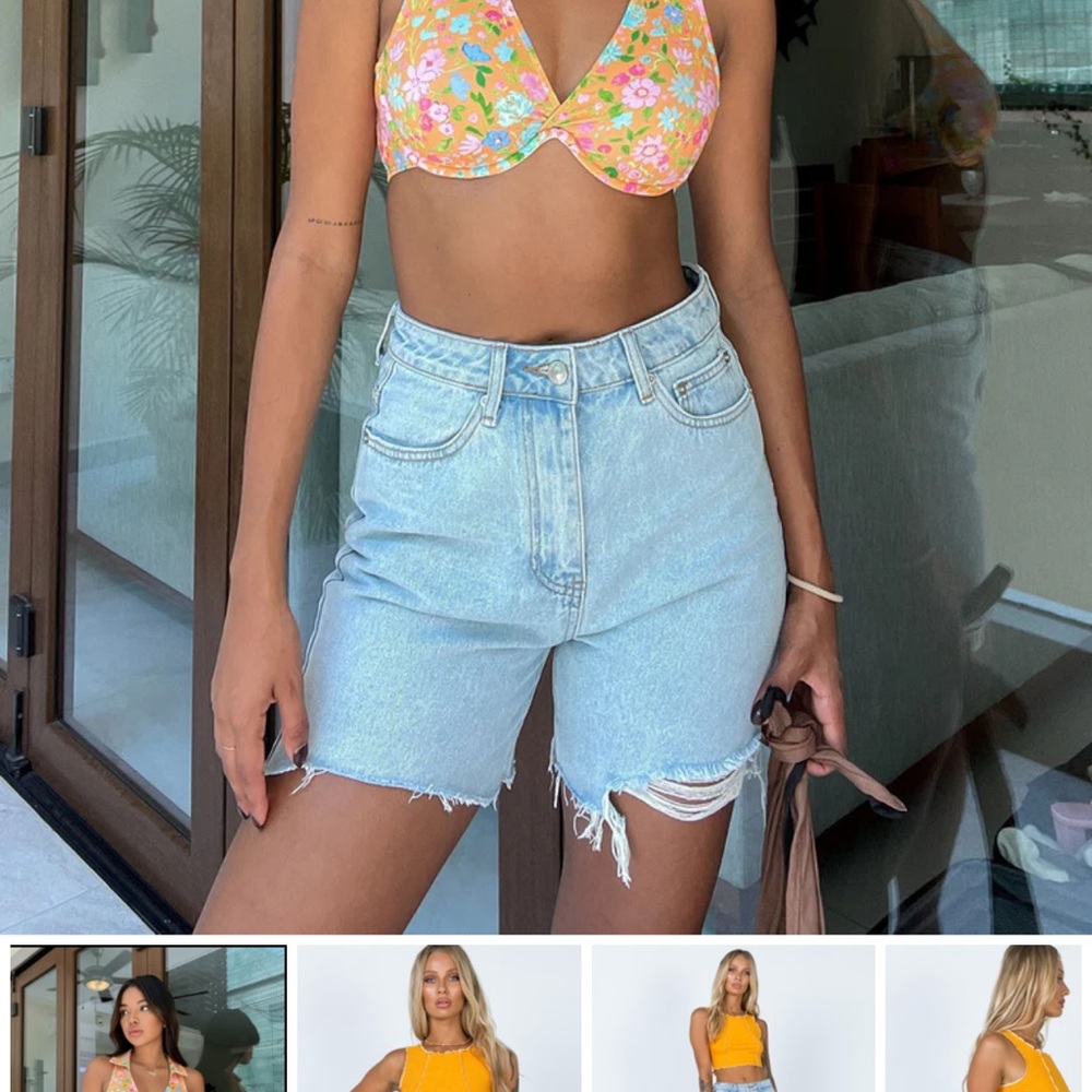 MAGGIE DENIM SHORTS DENIM Princess Polly SZ 2